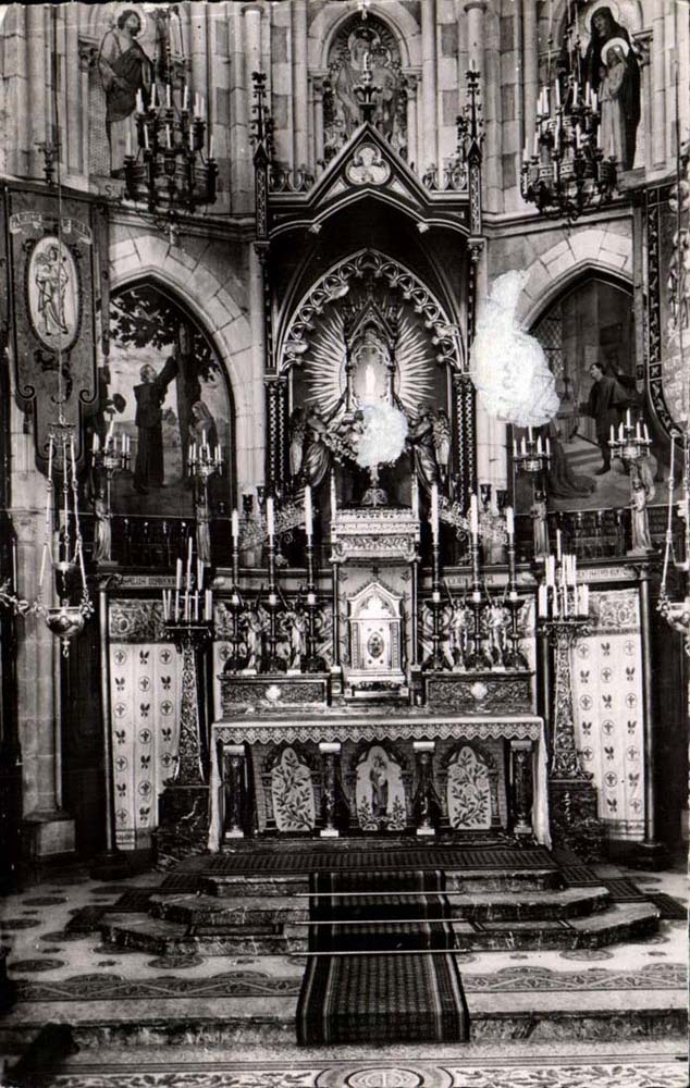 sarthe - Notre dame du Chene - Le Maitre Autel et la Vierge Miraculeuse CPA 