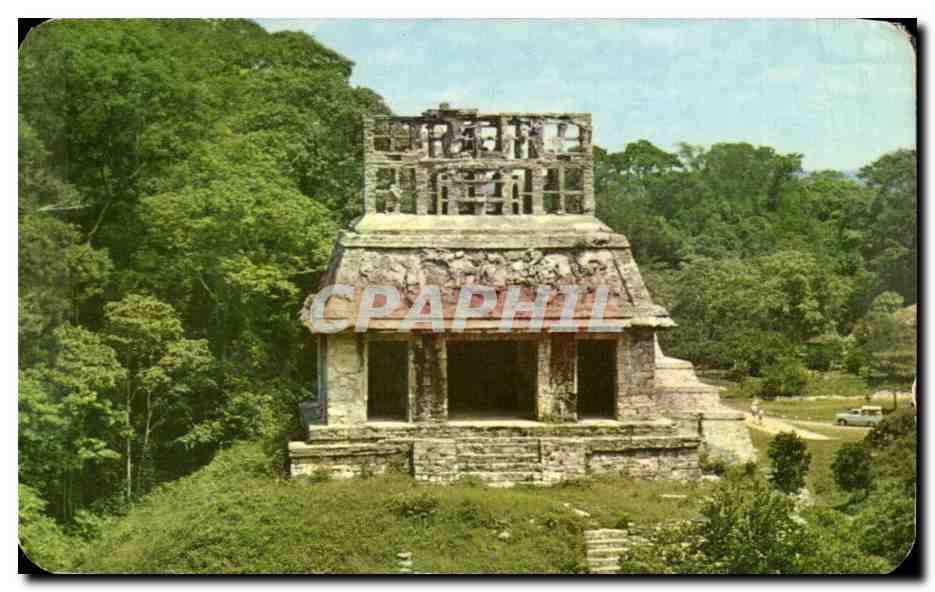 Tempel der Sonne — Ruinen von Palenque, Chiapas, Mexiko — Mexfotocolor, Nr. 4053