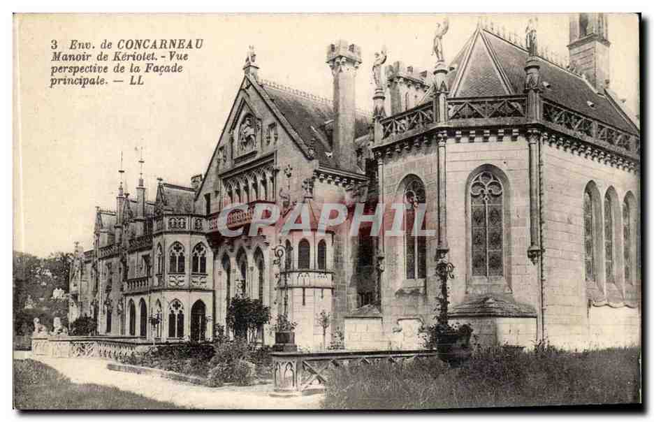 Concarneau - Manoir de Keriolet - Vue Perspective de la Facade CPA 