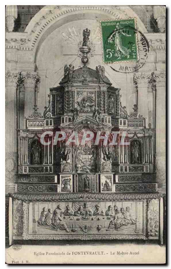 Eglise Paroissiale de Fontevrault Le Maitre Autel CPA 