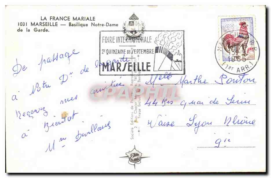 Marseille - basilique de Notre dame de la Garde - CPA  — Rückseite