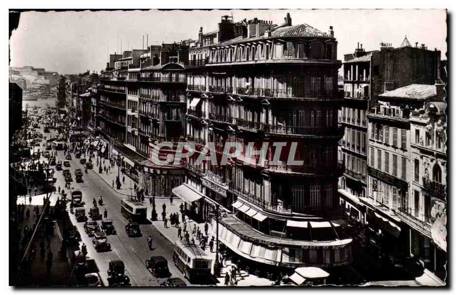 Marseille - La Cannebiere au Carrefour de la Rue de l'Arbre - CPA 