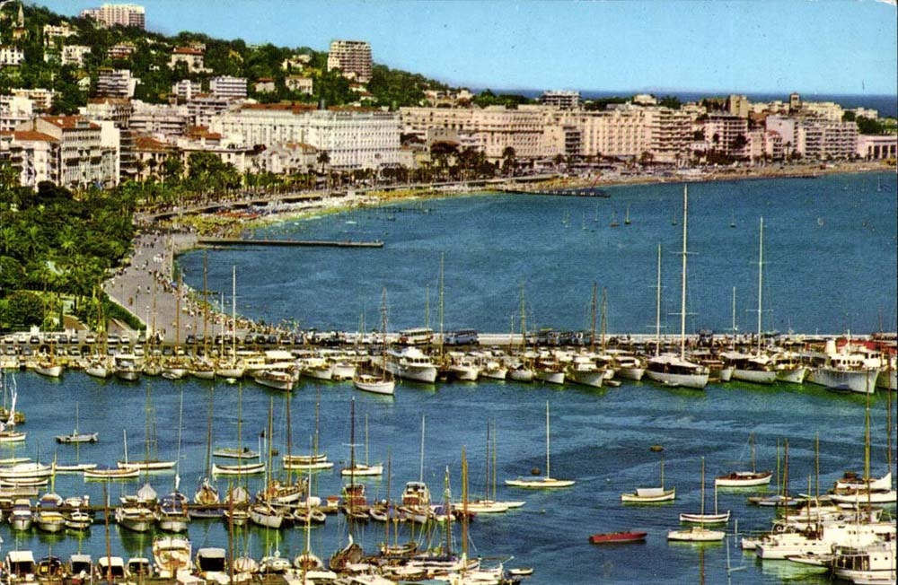 Cannes Les Hotels sur a Croisette Le Port de Plaisance - CPA 
