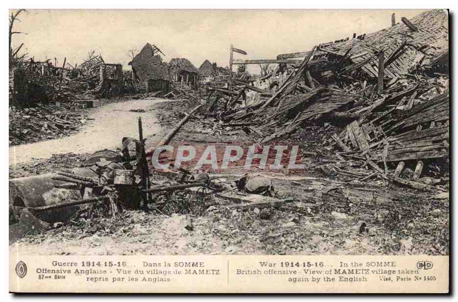 Dans la Somme CPA Vue du village de Mametz repris par les anglais