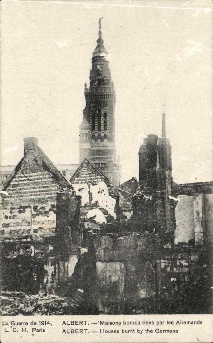Albert CPA Maisons bombardees par les allemands