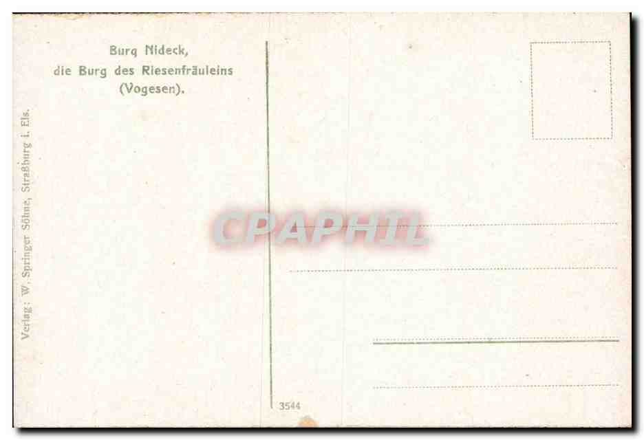 Burg Nideck — la forteresse du Riesenfräulein — Springer & Söhne, Straßburg i. Els. — Reverso