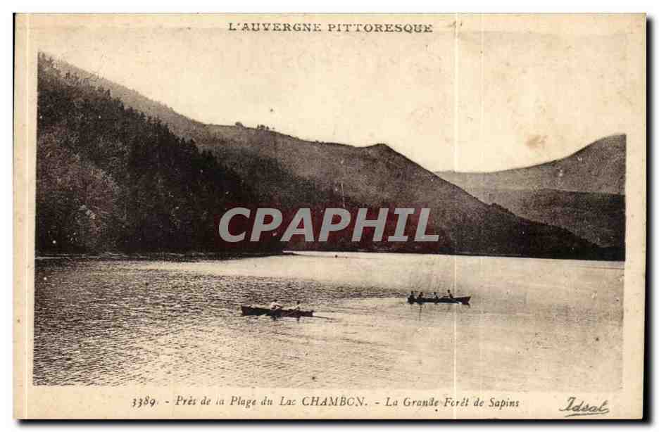 L'Auvergne Pittoresque — Près de la Plage du Lac Chambron, La Grande Forêt de Sapins — Idéal, n° 3389