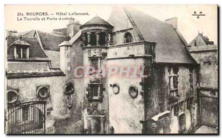 Bourges CPA Hotel Lallemant La tourelle et porte d'entree