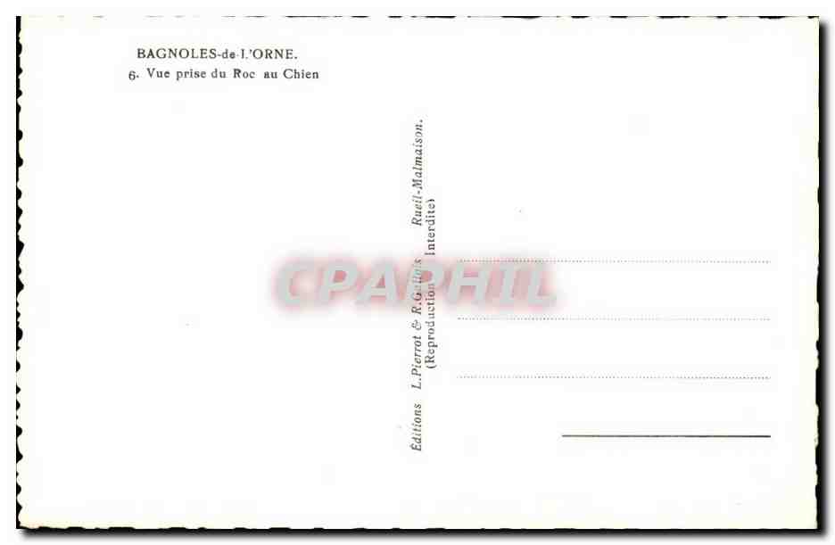 Bagnolles-de-l'Orne — Ansicht vom Roc au Chien — Editions L. Pierrat & R. Gittiaux — Rückseite