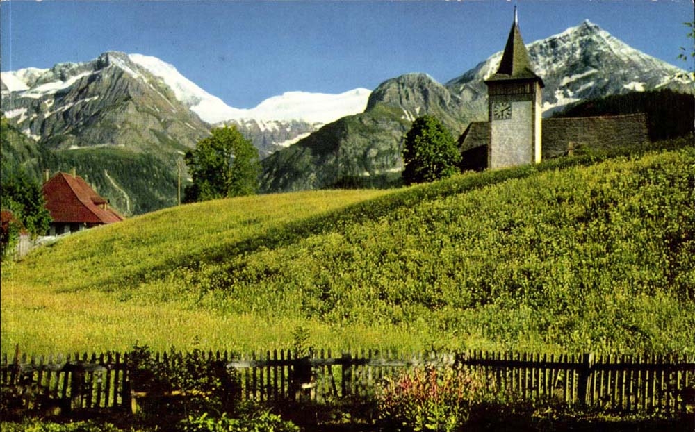 Suisse CPM Lauenen Kirchlein mit Wildhorn