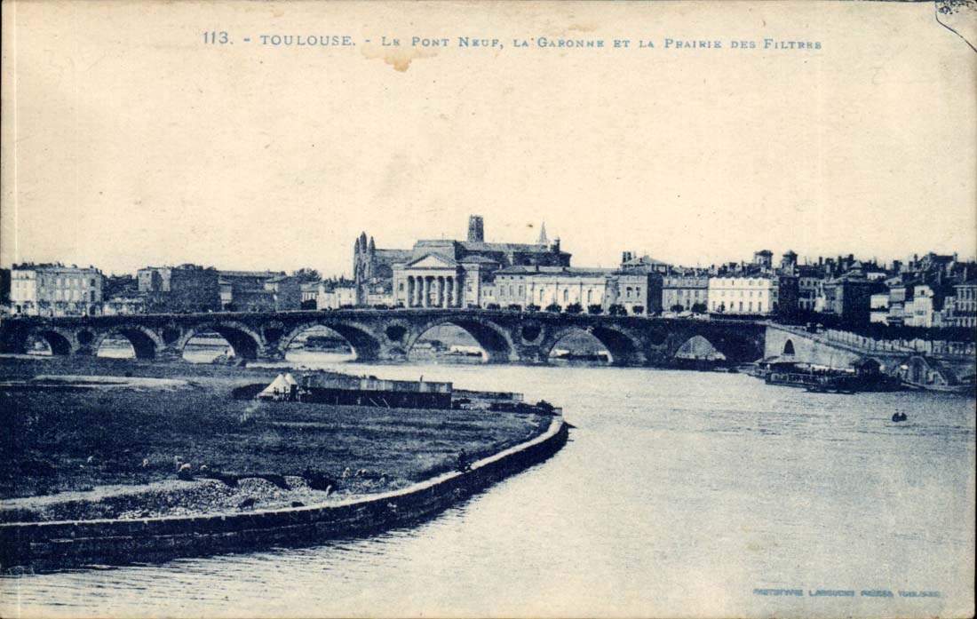 Toulouse CPA Le pont neuf la Garonne et la prairie des filtres
