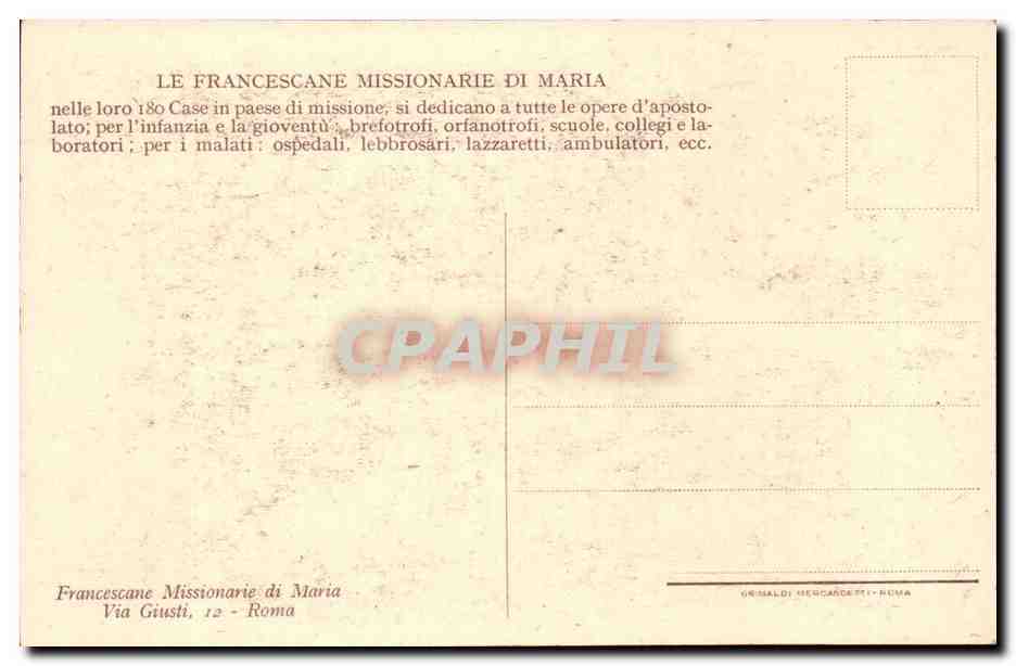Italie Italia Roma CPA Casa Sant Elena — Rückseite