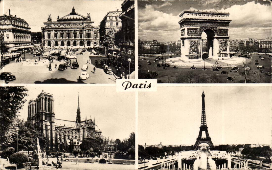 Paris CPM Tour Eiffel Notre Dame Opera Arc de TRiomphe