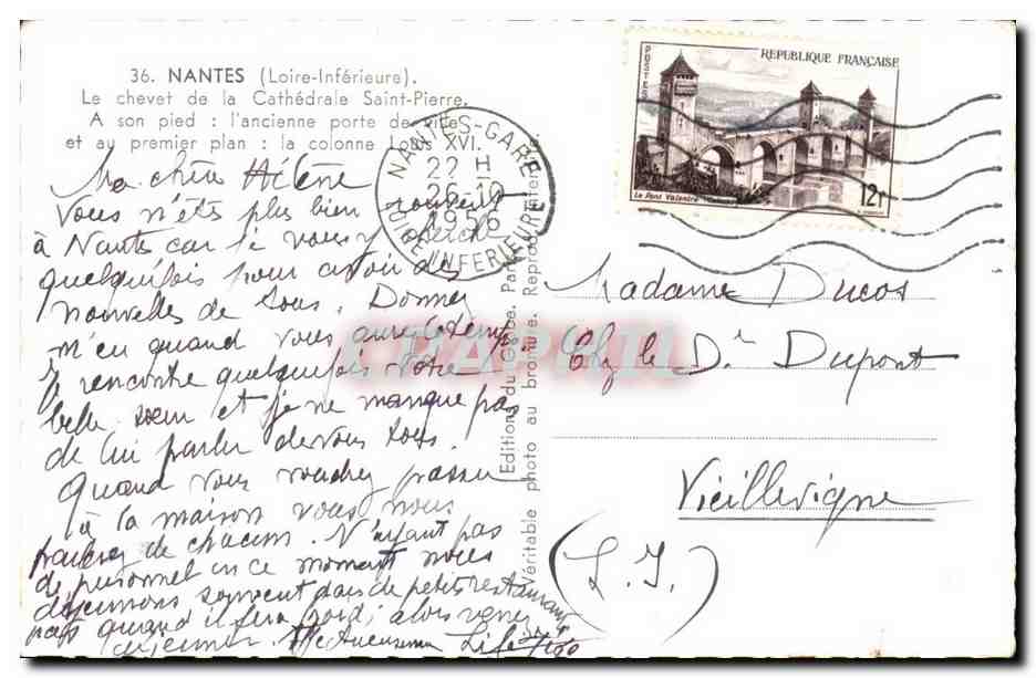 Nantes CPA Le chevet de la cathedrale Saint Pierre  — Rückseite