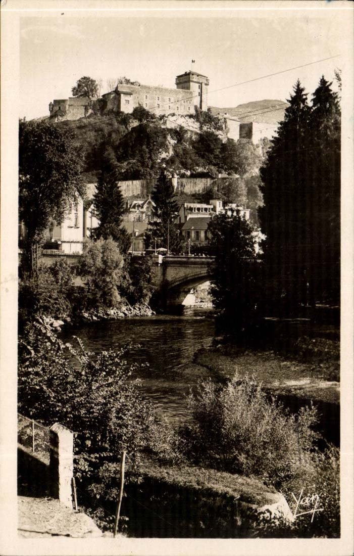 Lourdes CPA Le chateau fort et le Gave