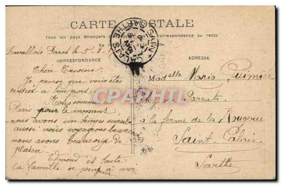 Paris CPA Porte Saint Martin (caleche) — Rückseite