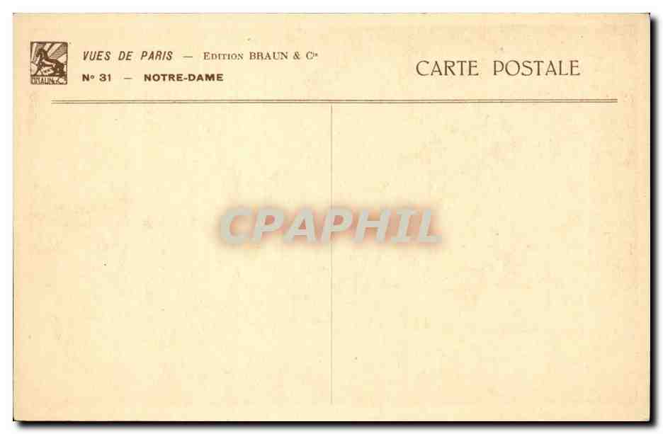 Paris CPA Notre Dame — Rückseite