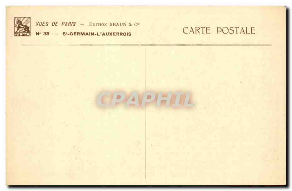 Paris CPA St GErmain l'auxerrois — Verso