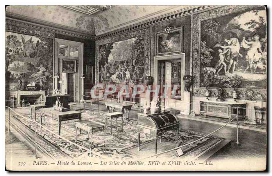 Paris CPA Musee du Louvre Les salles de mobilier 17eme et 18eme