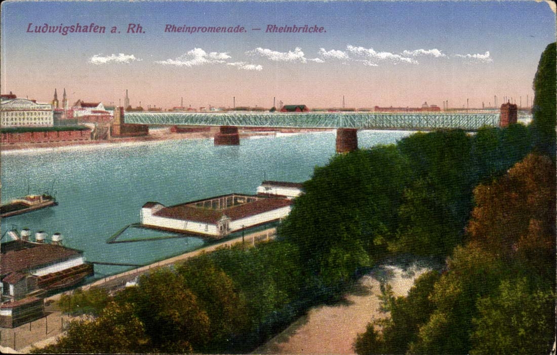 Allemagne CPA Ludigshafen am Rhein Rheinpromenade Rheinbrucke