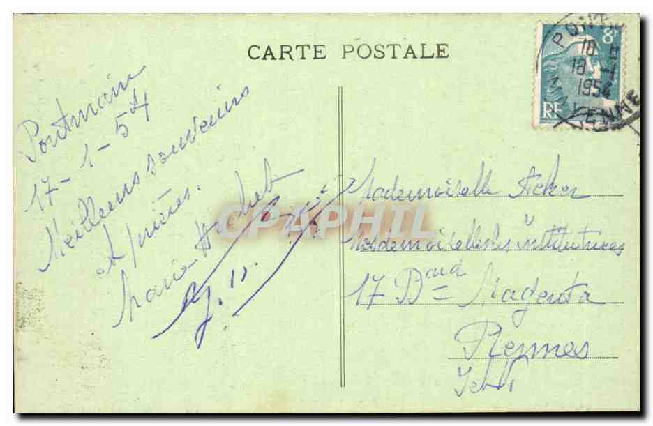 Pontmain — Le Portique de la Basilique Les Gros Pilliers — H. Pommier, 'A. J. d'Arc' Pontmain (Mayenne) — Achterkant
