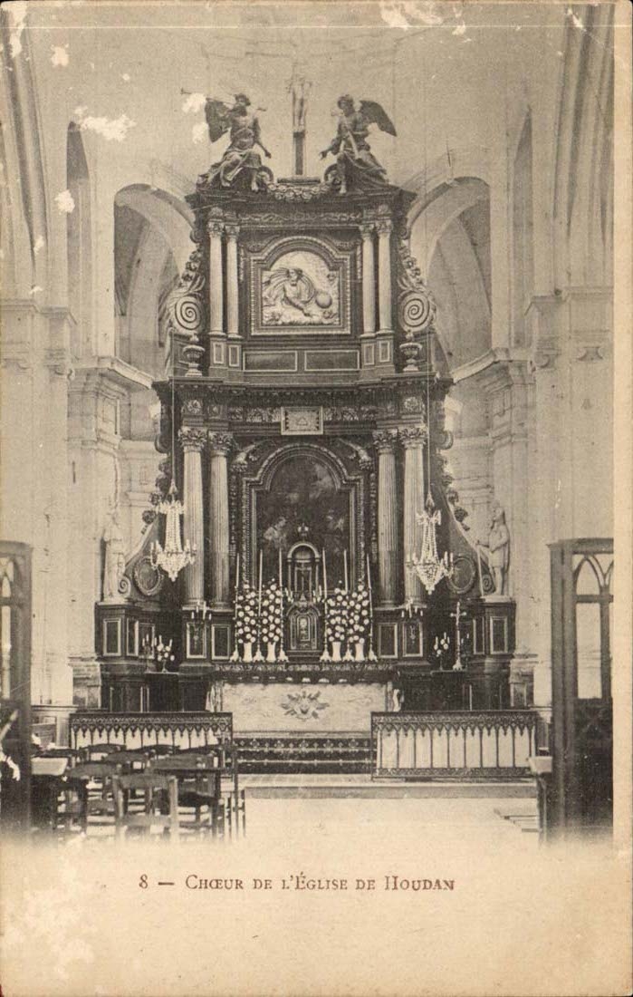 CPA Coeur de l'eglise de Houdan