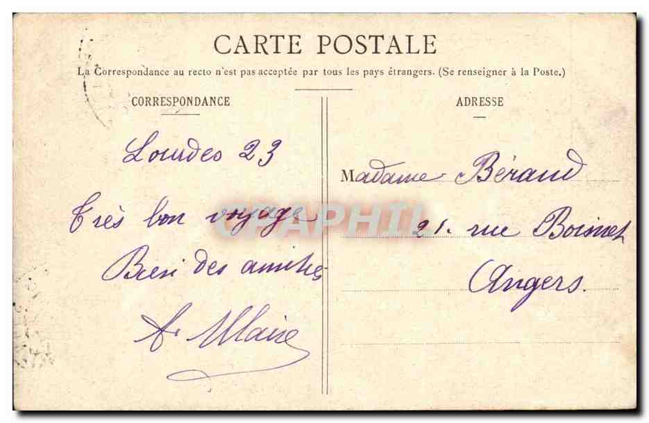 Lourdes CPA Basilique e calvaire Breton — Verso