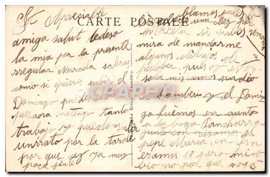 Dauphine Allevard les Bains CPA Vue generale Les glaciers du Gleyzin — Verso