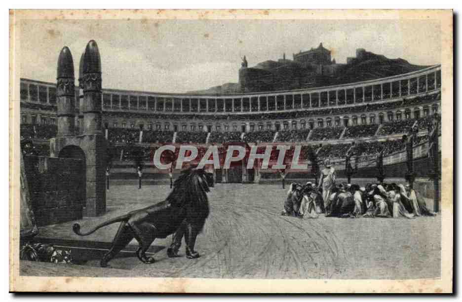 italie Italia Roma CPA Circo Massimo Ultima preghiera (lion arenes)
