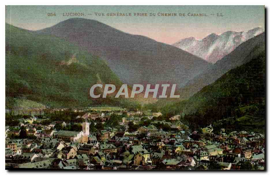 Luchon CPA Vue generale prise du chemin de Cazaril