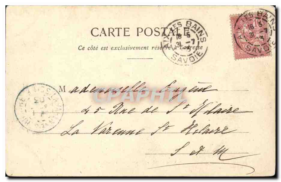 Aix les Bains CPA L'etablissement thermal — Verso