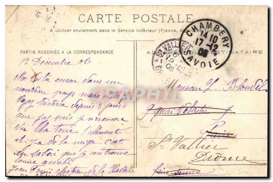 Challes les Eaux CPA Casino — Rückseite