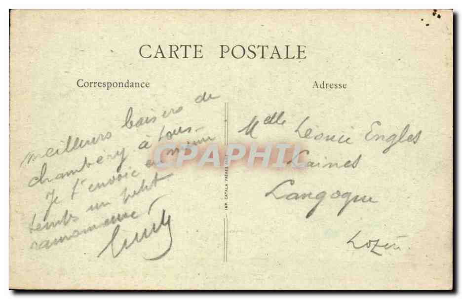 Chambery CPA Fontaine des elephants ou de Boigne (oeuvre du Grenoblois Sappey) — Rückseite