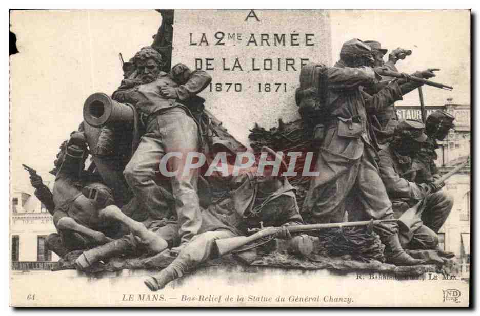 Le Mans — Bas-Relief de la Statue du Général Chanzy — dédié à la 2ème Armée de la Loire (1870-1871)