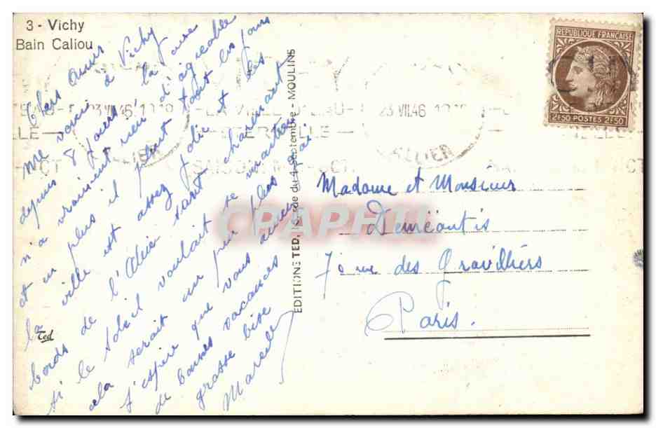 Vichy CPA Bain CAliou  — Back