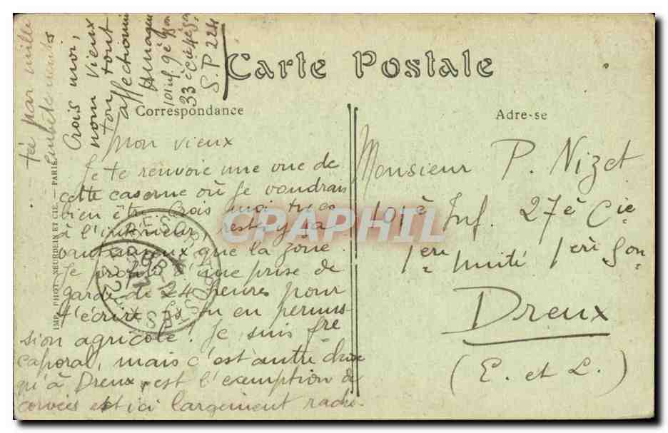 Dreux — La Caserne — ND. Phot. — n°64 — Rückseite