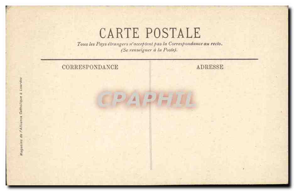 Lourdes CPA Vue generale et le Pic de Jer — Verso