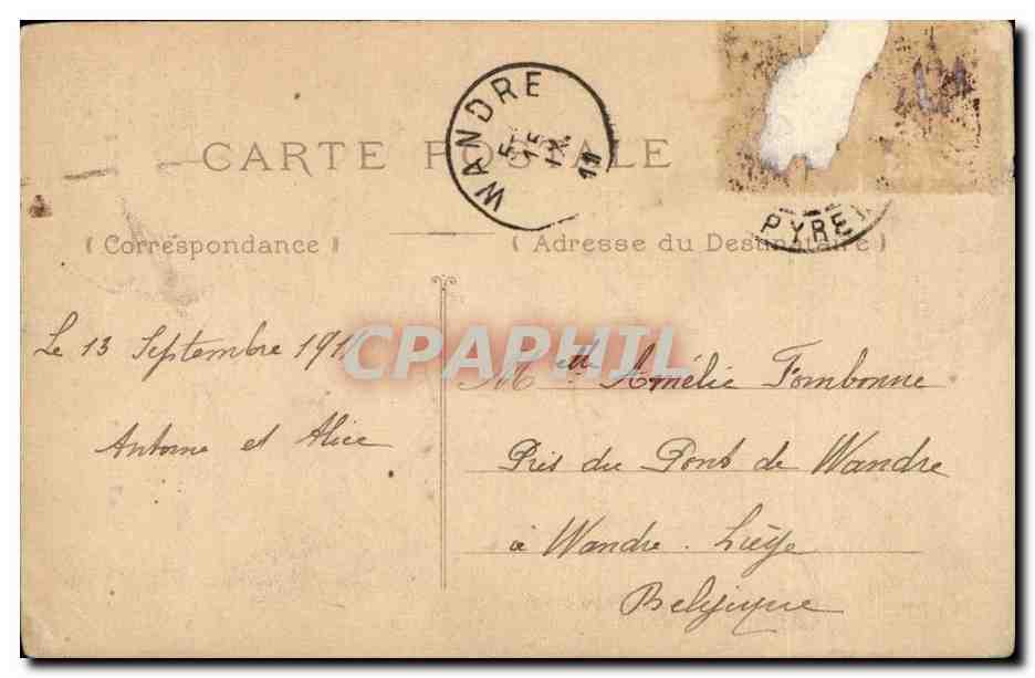 Lourdes CPA La vierge — Verso