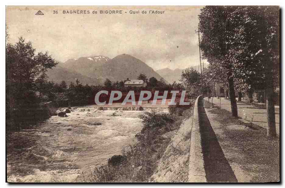 Bagnères-de-Bigorre - Qual de l'Adour — éditeur C° Atelier des Arts lithographiques, Béziers