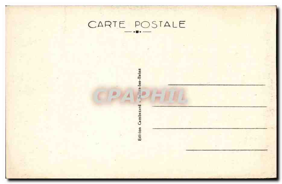 Place d'Armes depuis les voûtes de la Mairie — Salins-les-Bains — Édition Cambazard — Verso