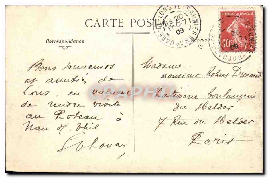 Beaume les Messieurs CPA L'ancienne abbaye — Rückseite