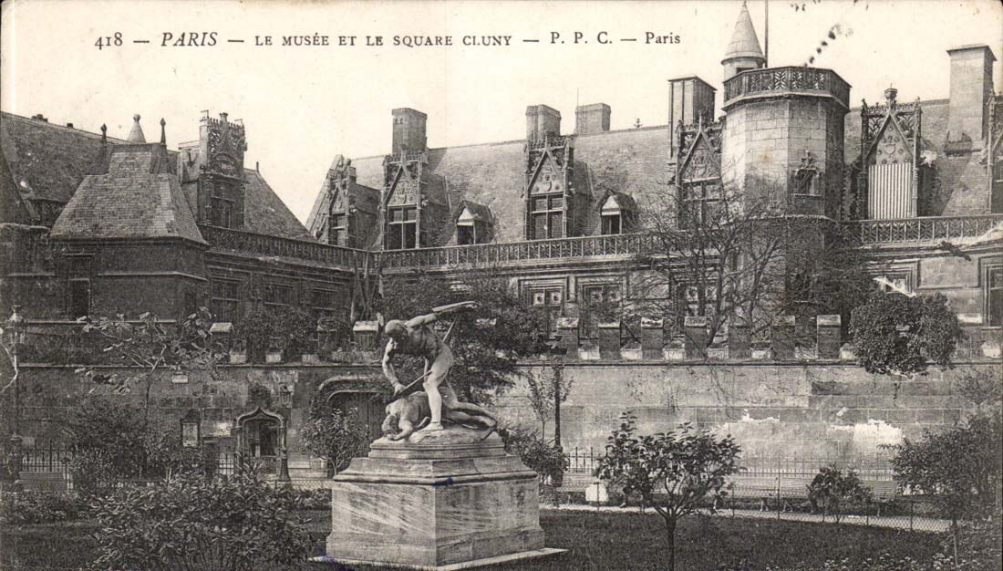 Paris CPA Le Musee et le sqaure de Cluny