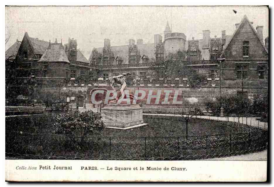 Paris CPA Le square et le Musee de Cluny