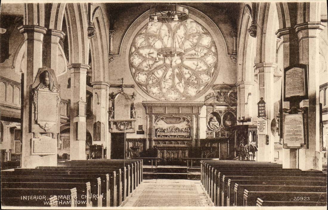 Great BRitain CPA Interior St Marys church Walthamstow