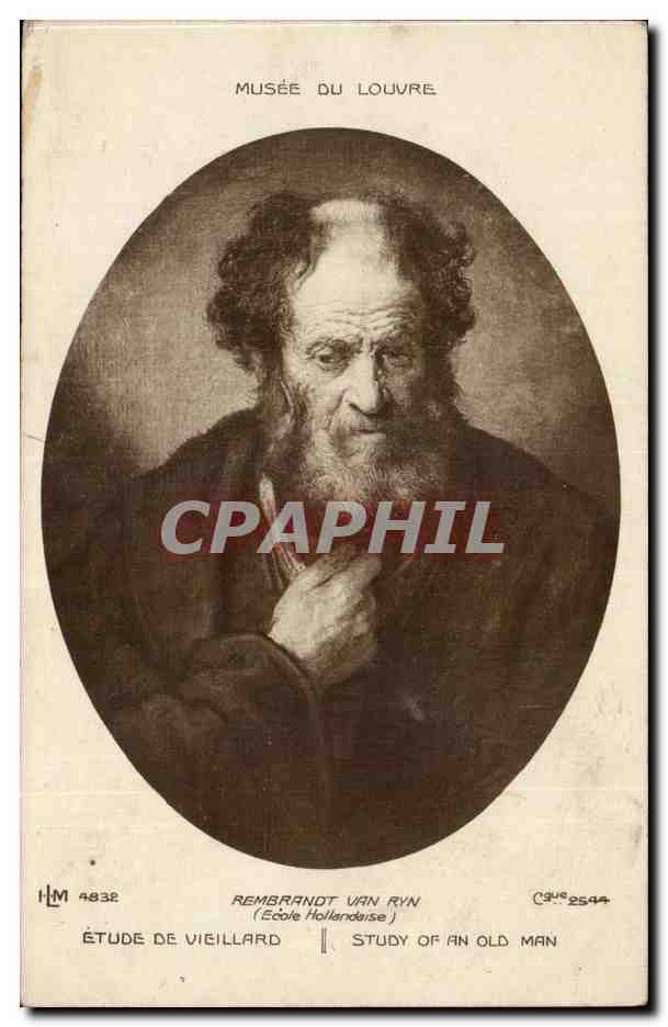 Musee du Louvre CPA Rembrandt Van Ryn Etude de vieillard