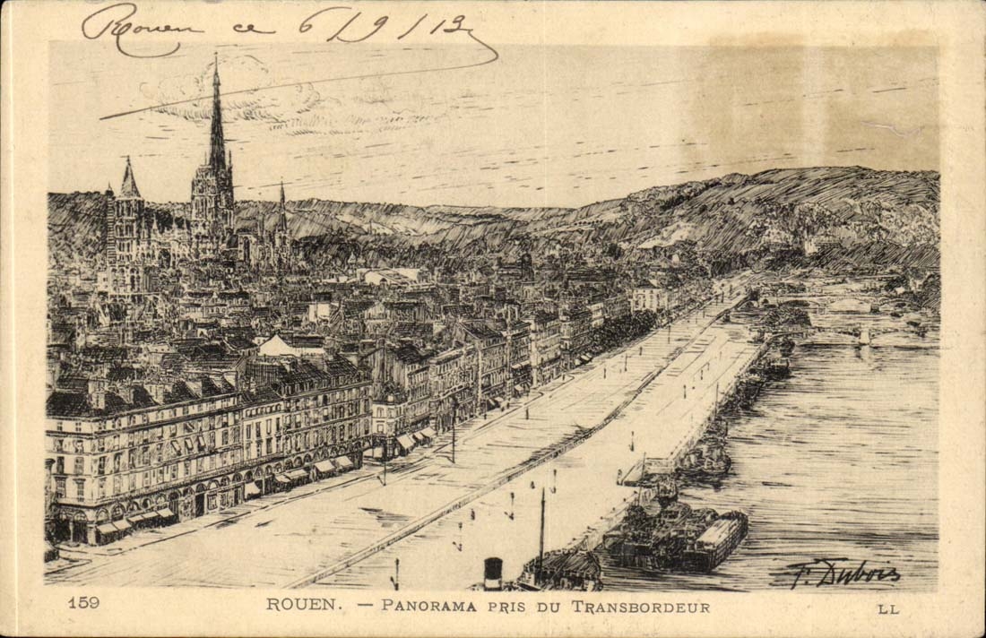 Rouen CPA Panorama du transbordeur
