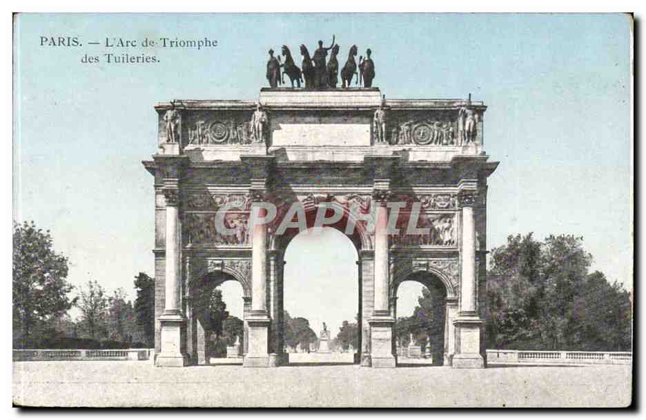 Paris CPA L'arc de TRiomphe des Tuileries
