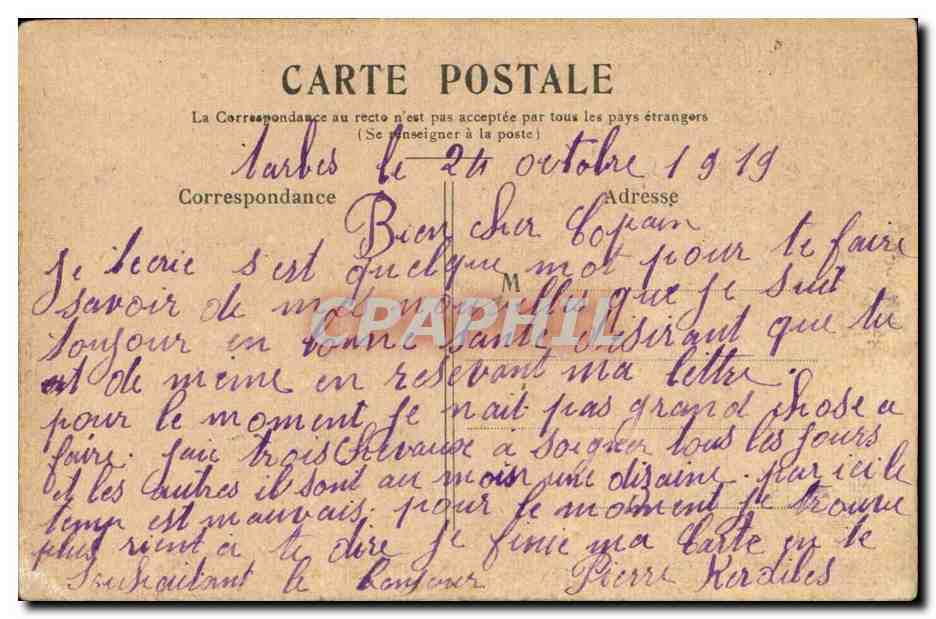 Paris CPA Place de la Bastille — Verso