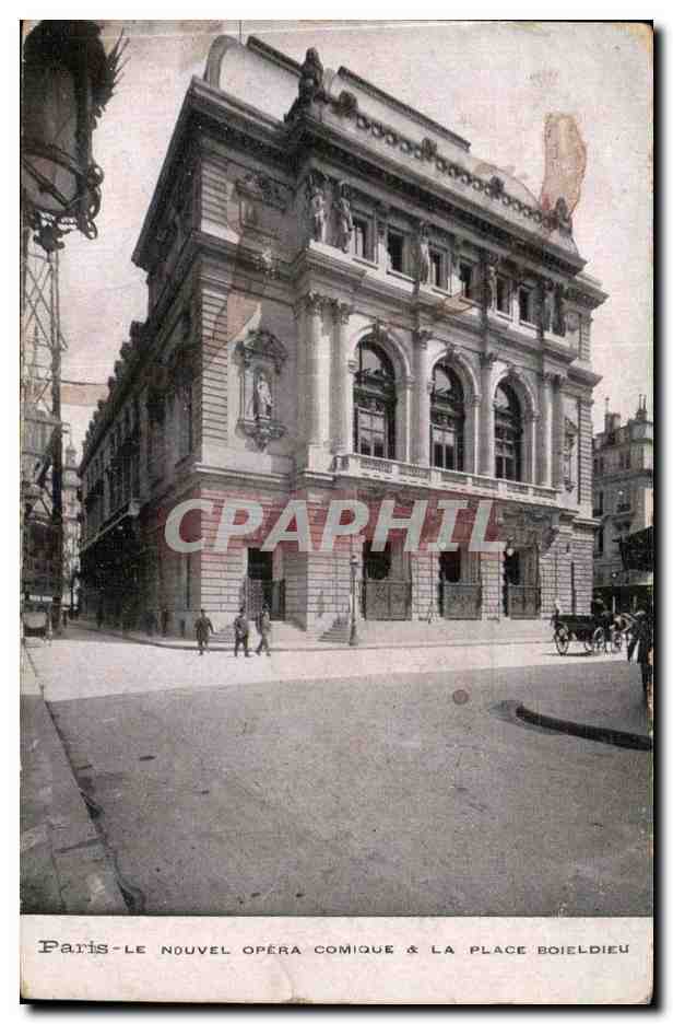 Paris CPA Le nouvel opera comique et la place Boieldieu
