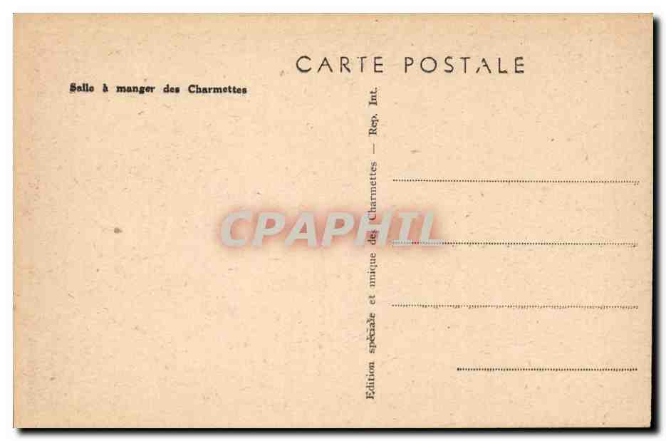CPA SAlle a manger des Charmettes — Back